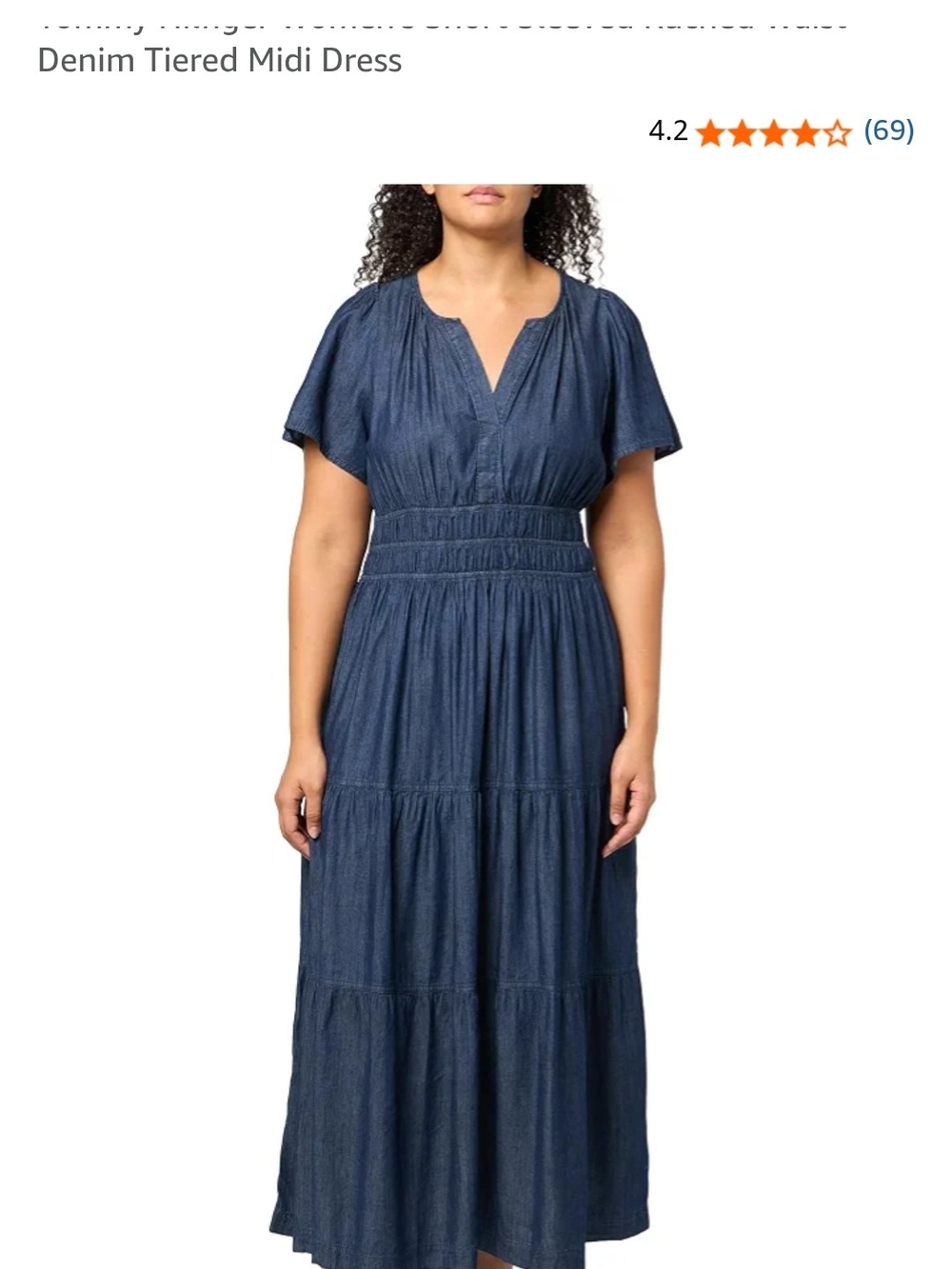 Chambray Tiered Maxi Dress